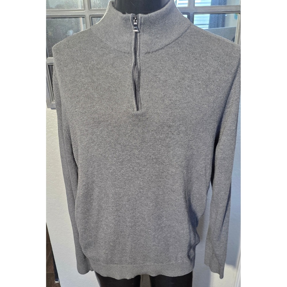 Flag & Anthem Mens Gray Quarter Zip Sweater Mock Neck Large MFA21SW284